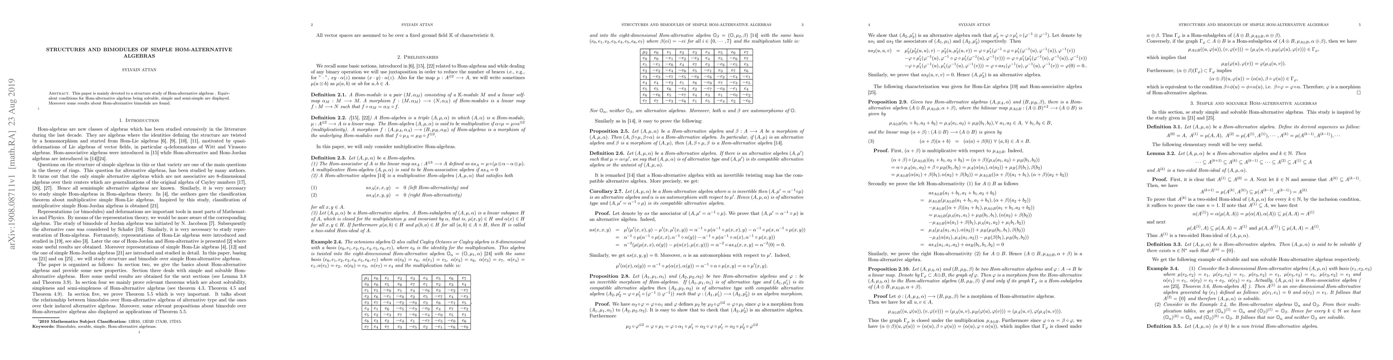 Thumbnail for Structures and bimodules of simple Hom-alternative algebras