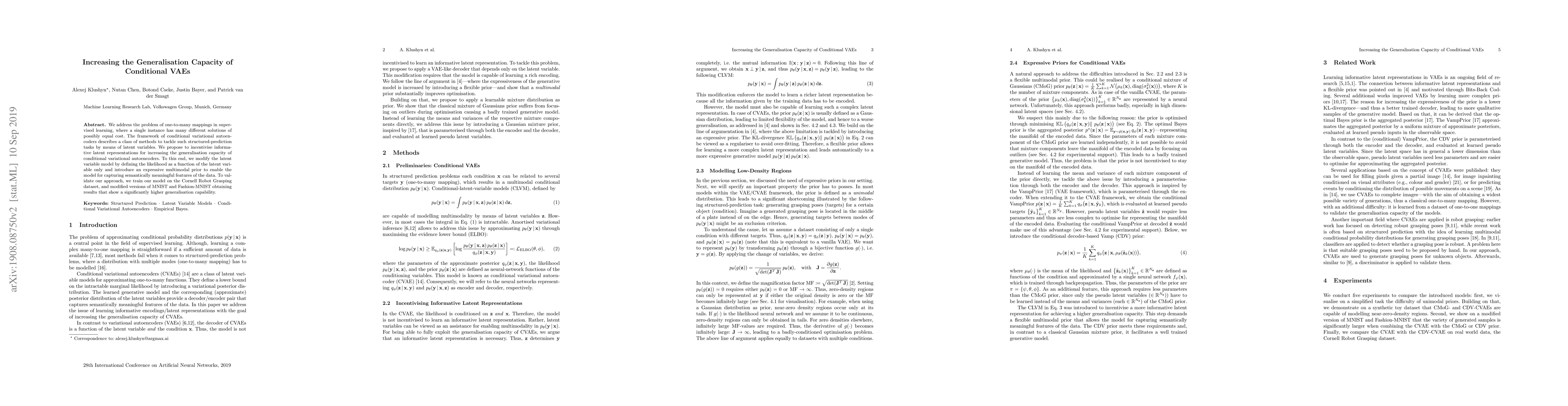 Thumbnail for Increasing the Generalisation Capacity of Conditional VAEs