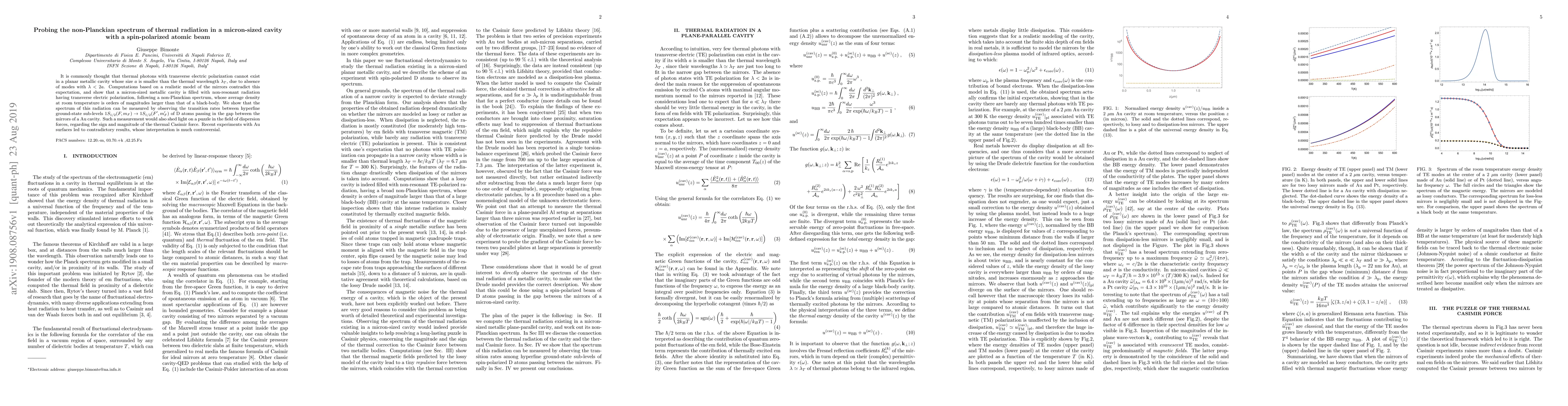 Thumbnail for Probing the non-Planckian spectrum of thermal radiation in a
  micron-sized cavity with a spin-polarized atomic beam