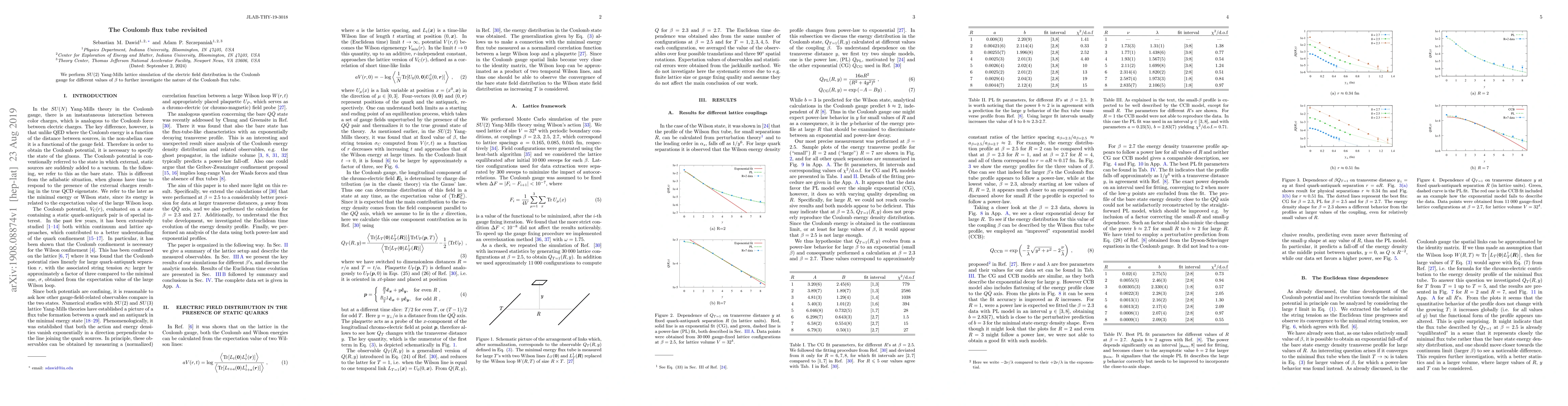 Thumbnail for The Coulomb flux tube revisited