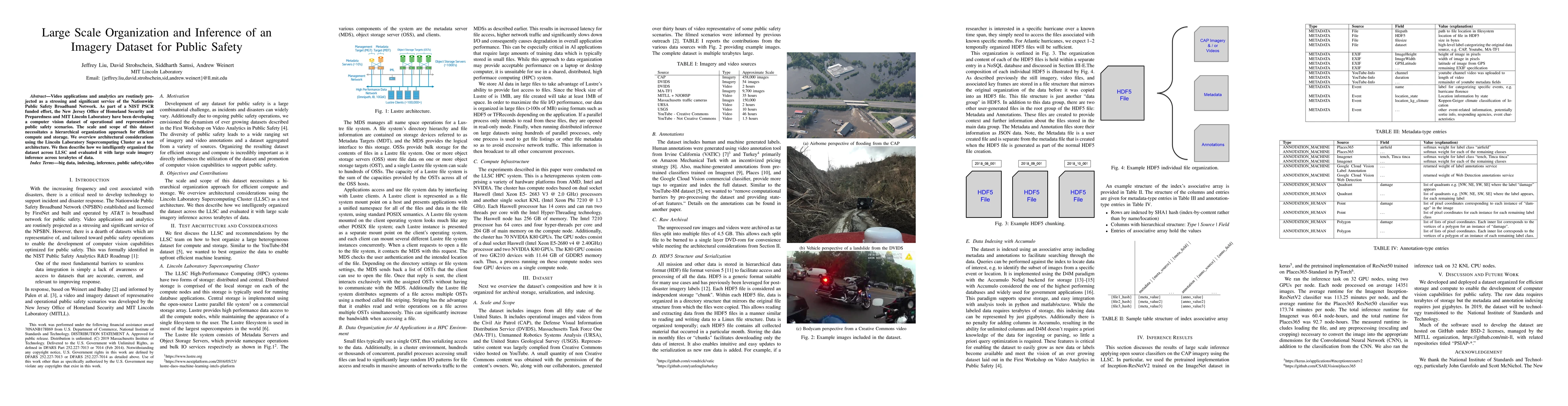 Thumbnail for Large Scale Organization and Inference of an Imagery Dataset for Public
  Safety