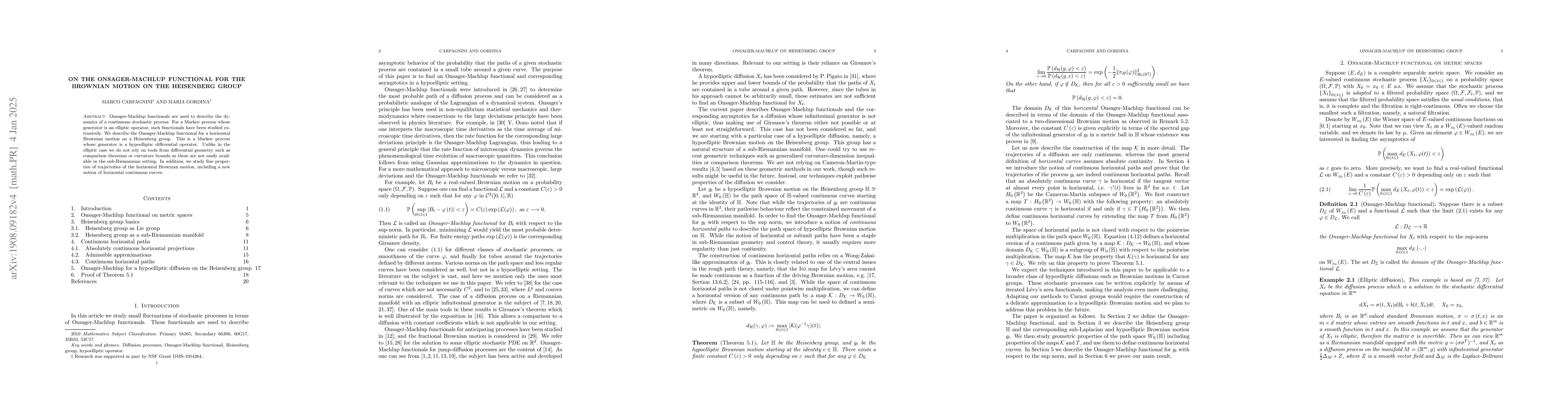 Thumbnail for On the Onsager-Machlup functional for the Brownian motion on the
  Heisenberg group