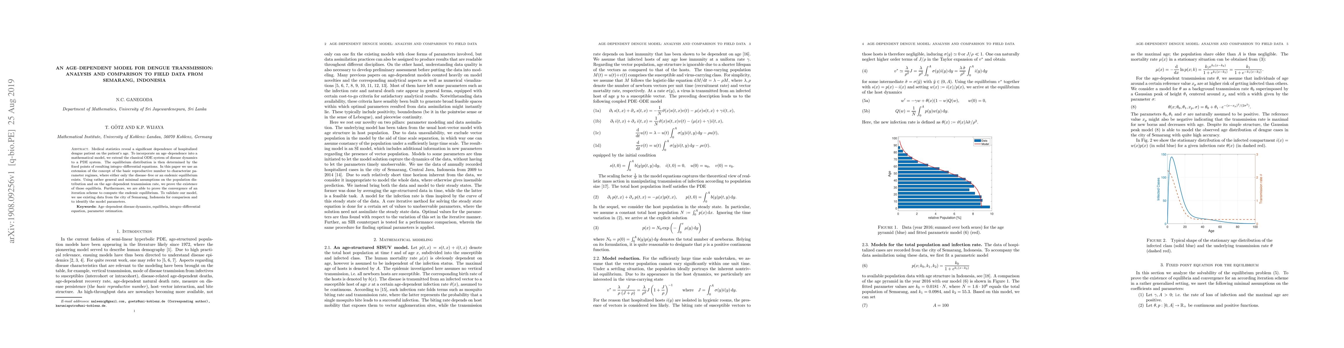 Thumbnail for An Age-Dependent Model for Dengue Transmission: Analysis and Comparison
  to Field Data from Semarang, Indonesia