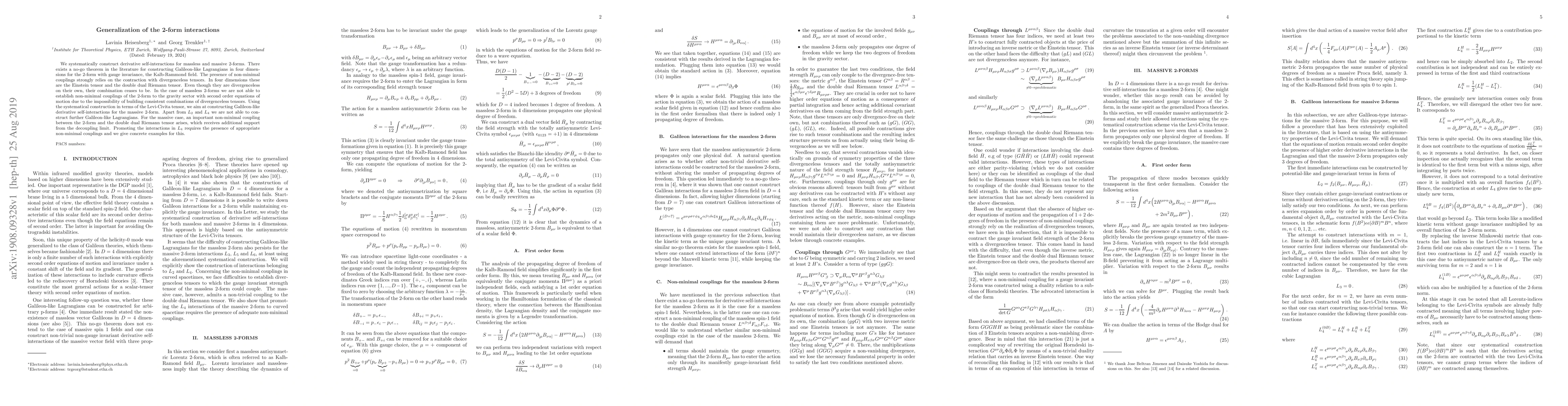 Thumbnail for Generalization of the 2-form interactions
