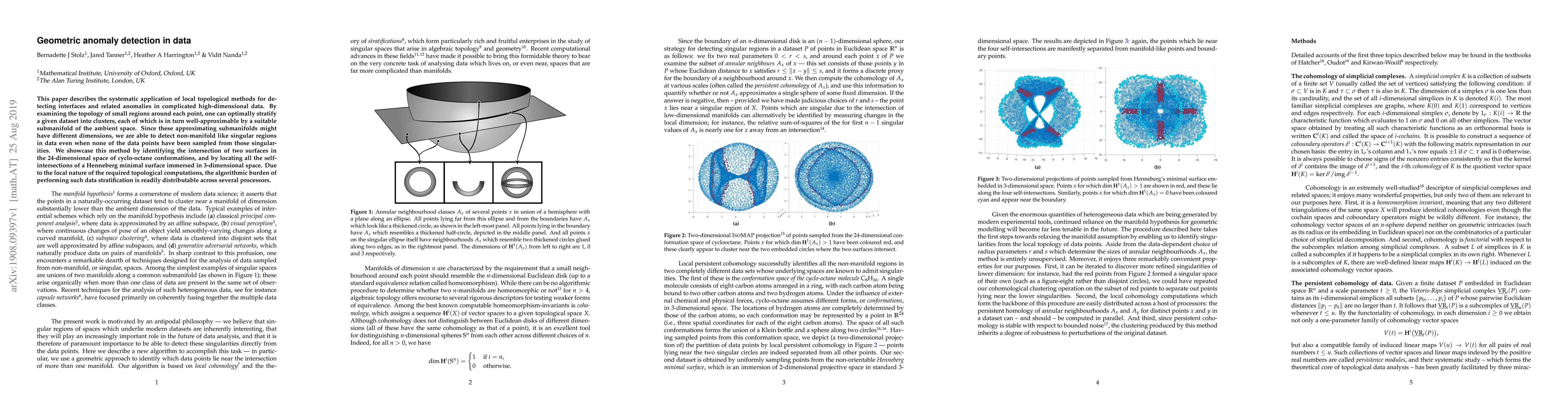 Thumbnail for Geometric anomaly detection in data