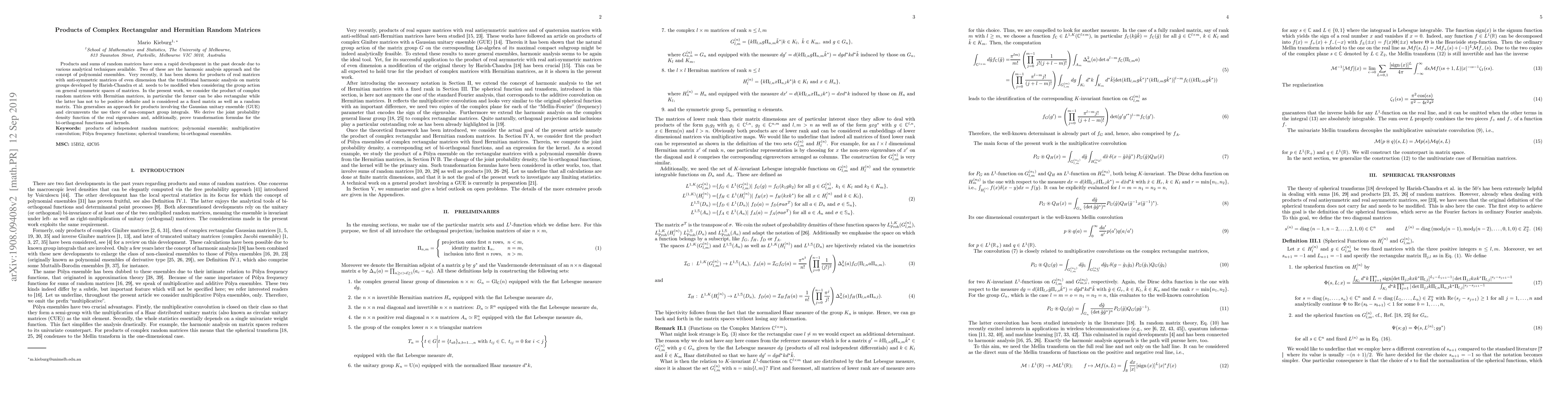 Thumbnail for Products of Complex Rectangular and Hermitian Random Matrices