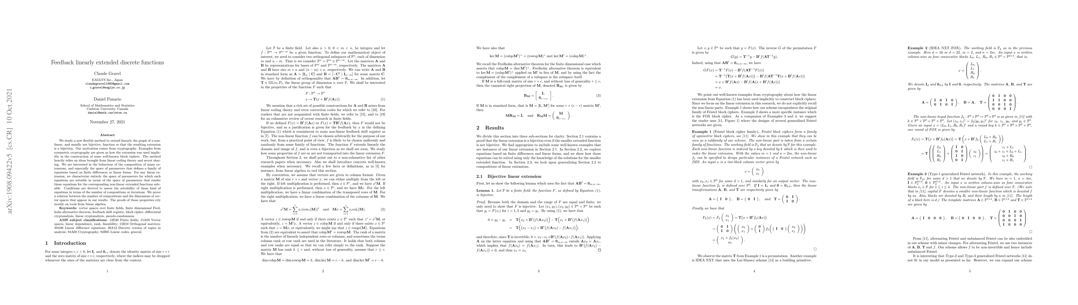 Thumbnail for Feedback linearly extended discrete functions