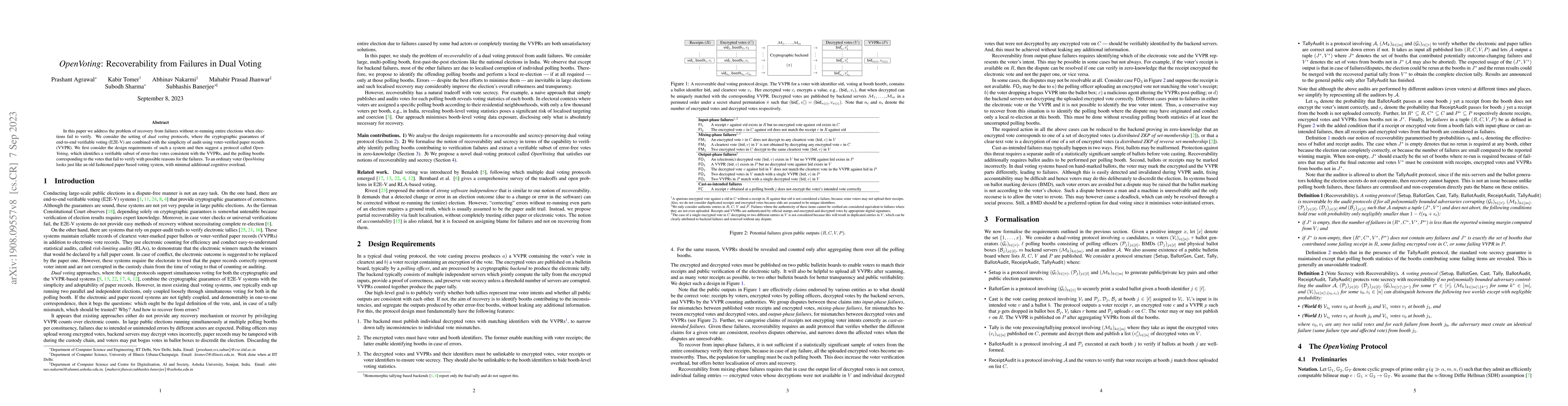 Thumbnail for OpenVoting: Recoverability from Failures in Dual Voting