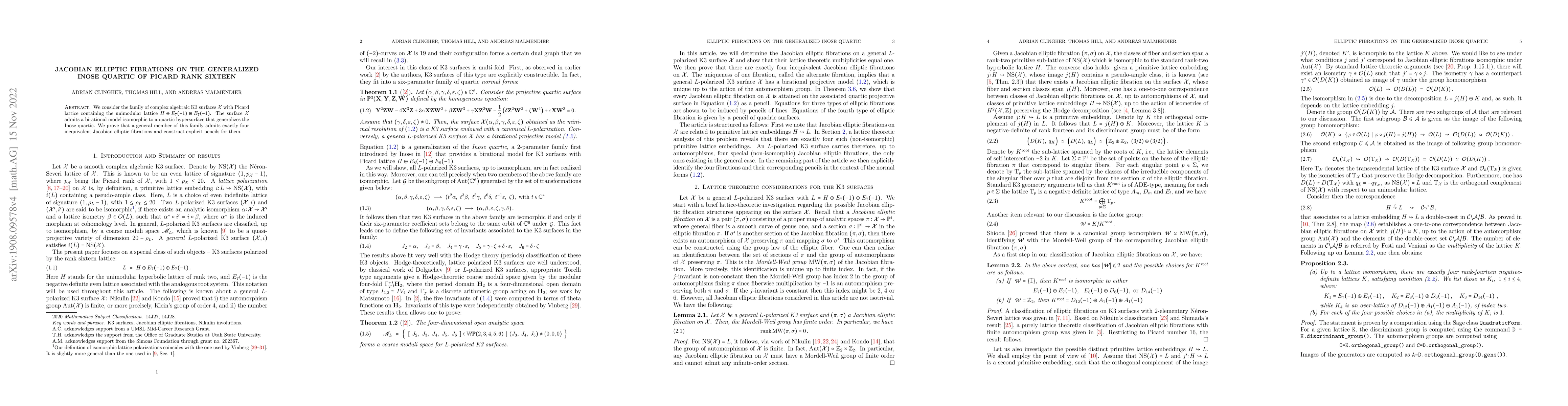 Thumbnail for Jacobian elliptic fibrations on the generalized Inose quartic of Picard
  rank sixteen