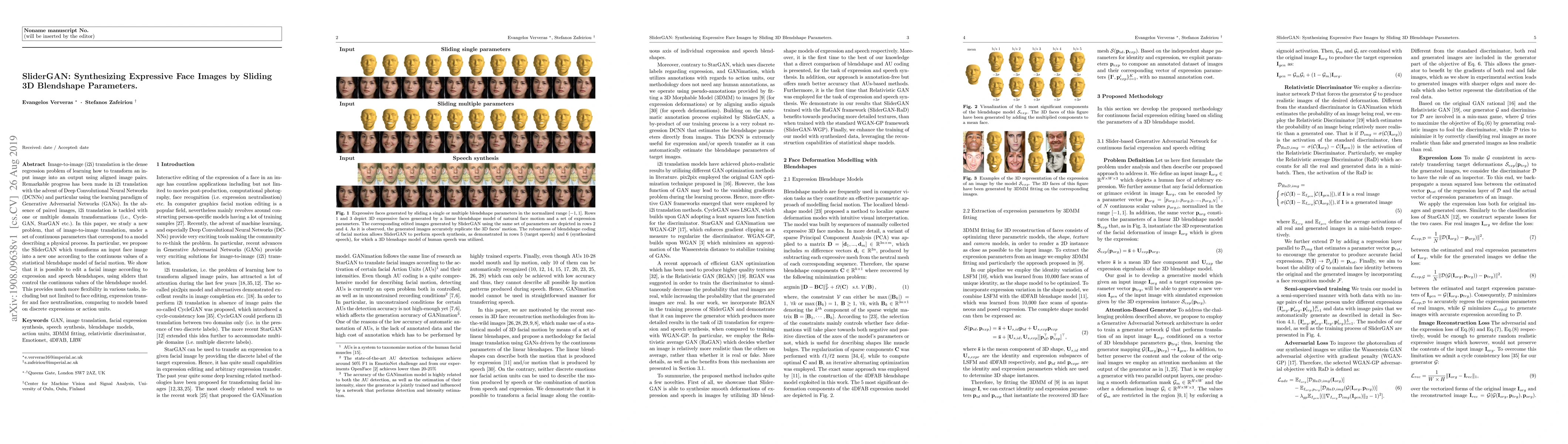 Thumbnail for SliderGAN: Synthesizing Expressive Face Images by Sliding 3D Blendshape
  Parameters