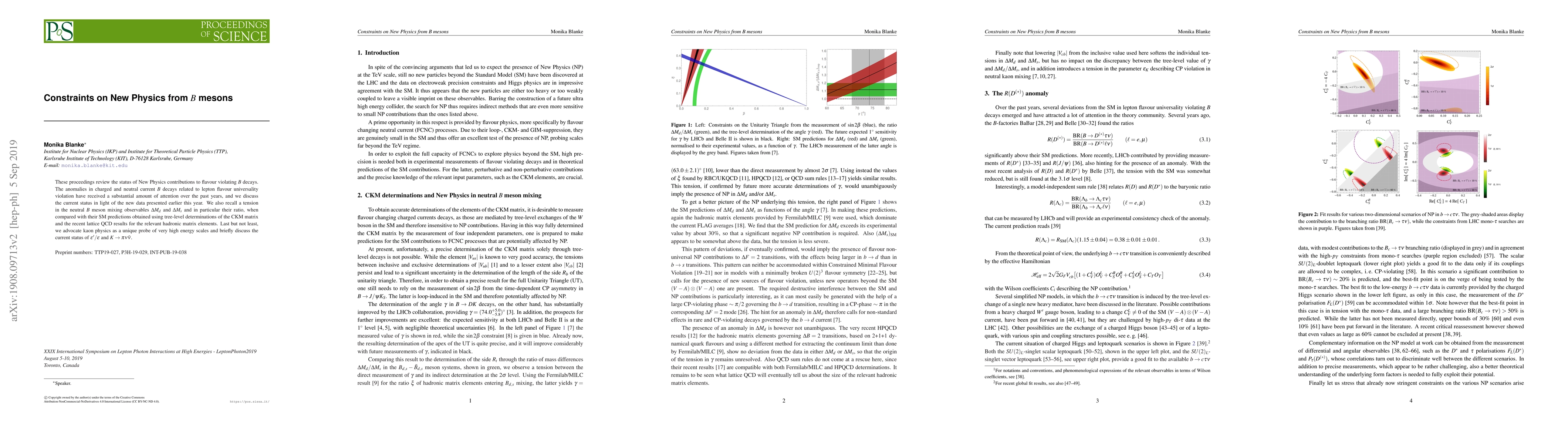 Thumbnail for Constraints on New Physics from $B$ mesons