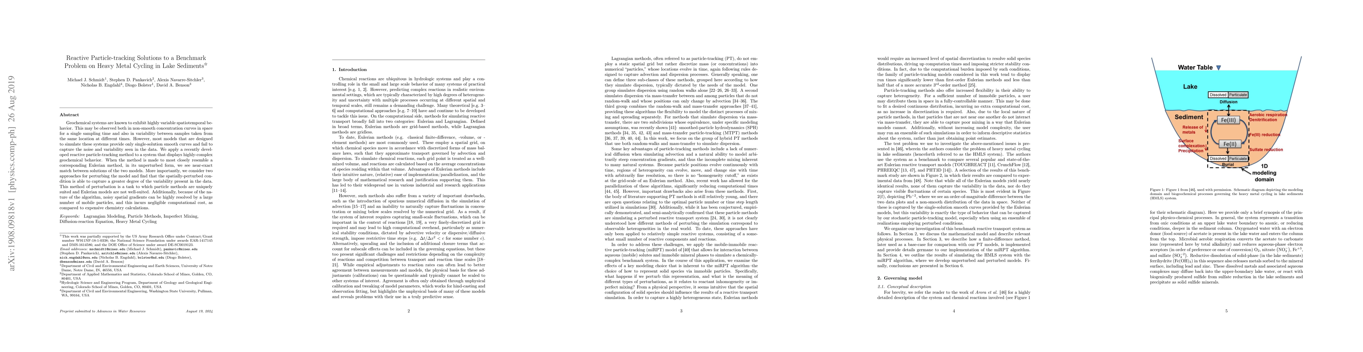 Thumbnail for Reactive Particle-tracking Solutions to a Benchmark Problem on Heavy
  Metal Cycling in Lake Sediments