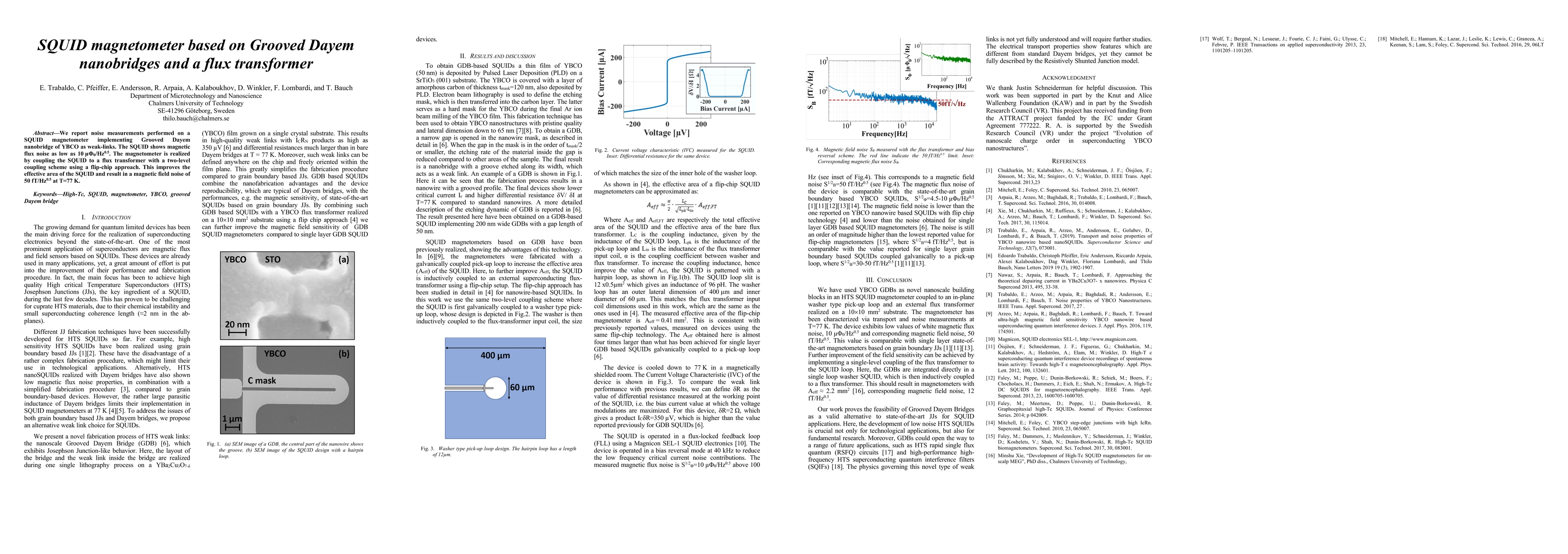 Thumbnail for SQUID magnetometer based on Grooved Dayem nanobridges and a flux
  transformer