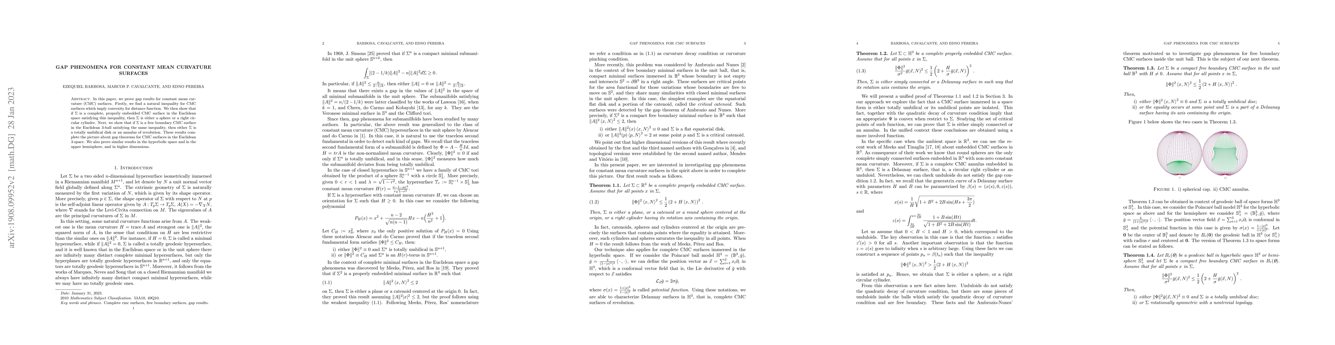 Thumbnail for Gap phenomena for constant mean curvature surfaces