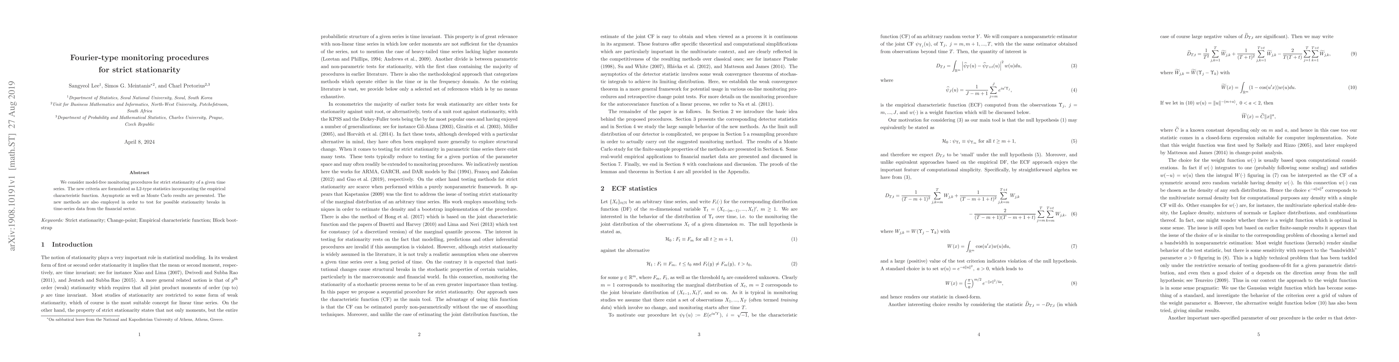Thumbnail for Fourier-type monitoring procedures for strict stationarity
