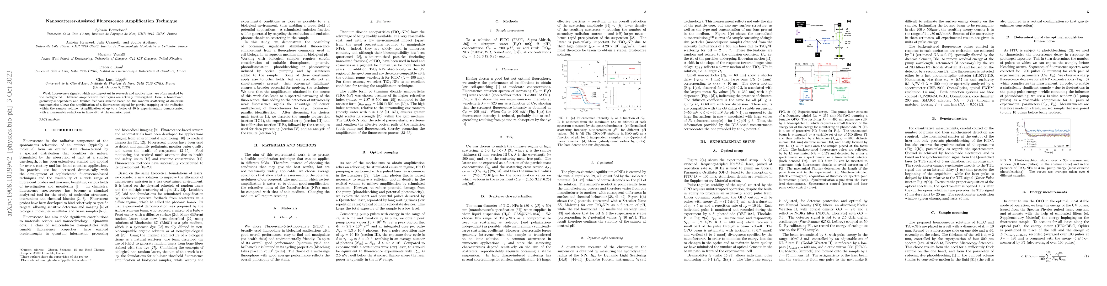 Thumbnail for Multiple scattering-assisted fluorescence amplification: towards
  biological applications