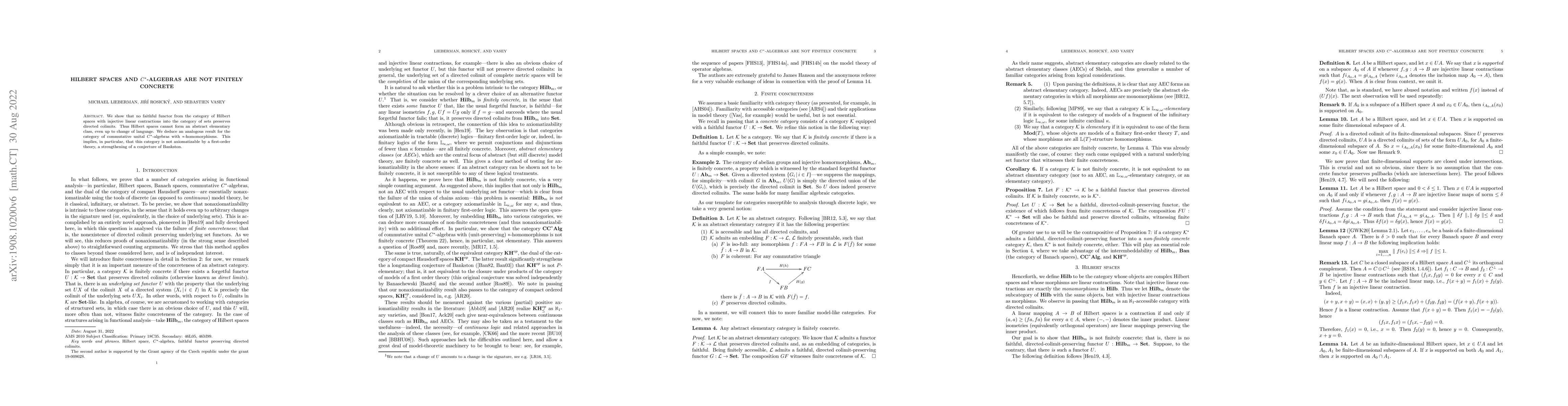 Thumbnail for Hilbert spaces and ${C}^\ast$-algebras are not finitely concrete