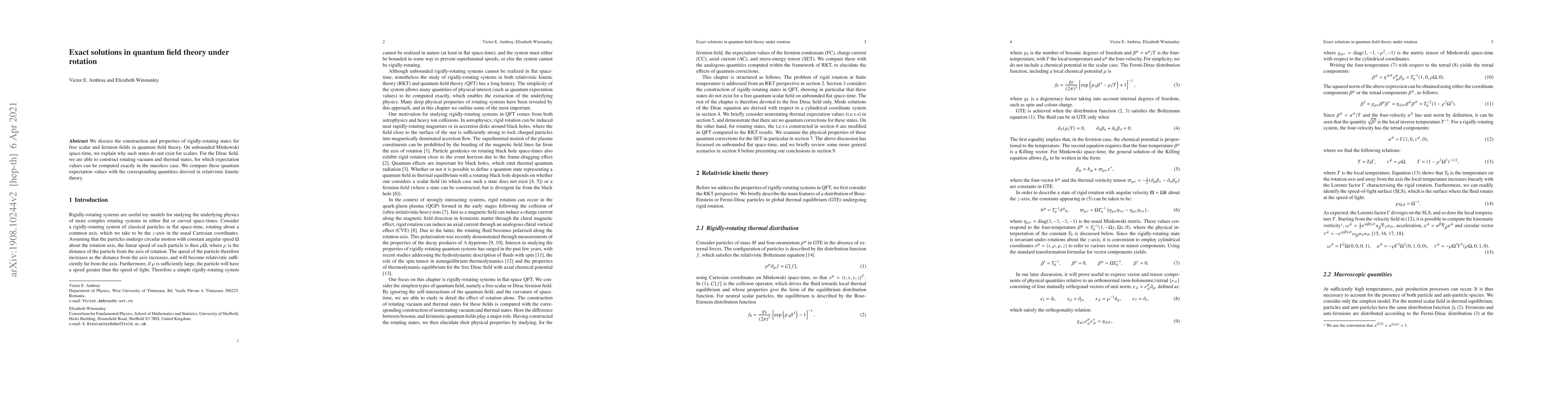 Thumbnail for Exact solutions in quantum field theory under rotation