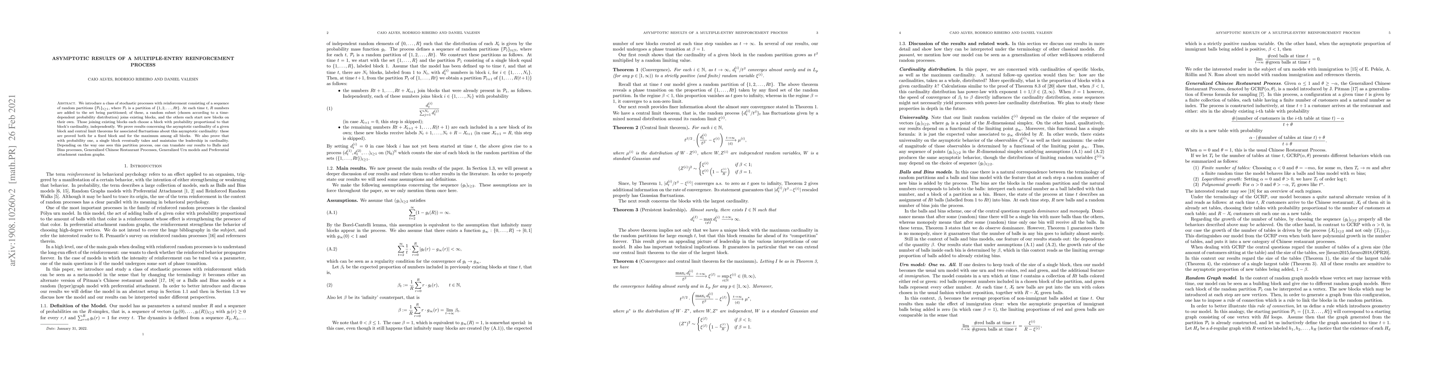 Thumbnail for Asymptotic Results of a Multiple-entry Reinforcement Process