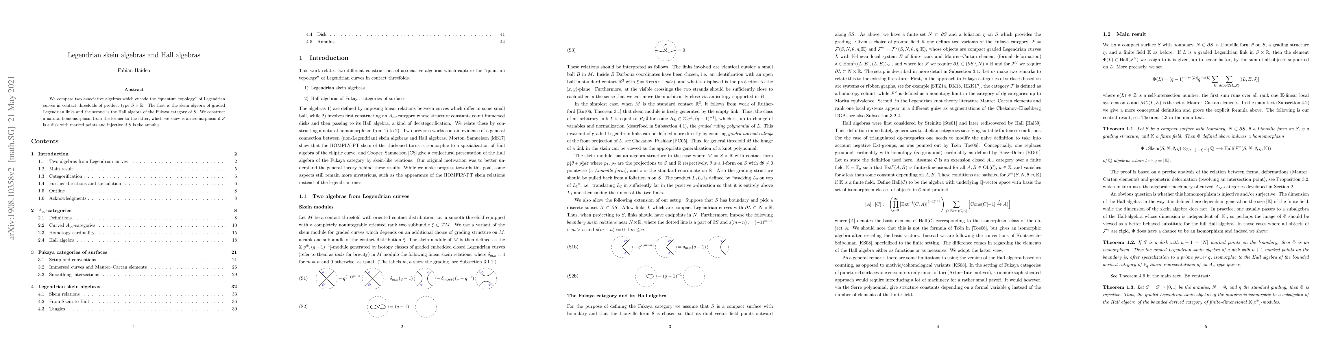 Thumbnail for Legendrian skein algebras and Hall algebras