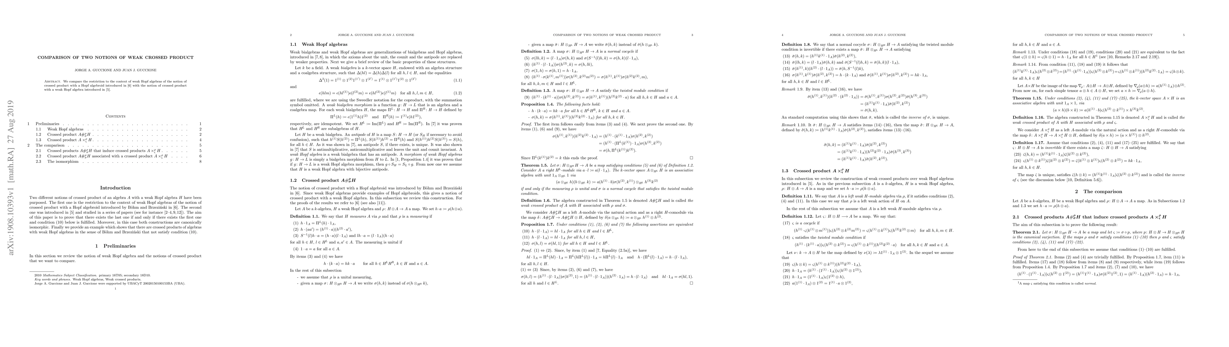 Thumbnail for Comparison of two notions of weak crossed product