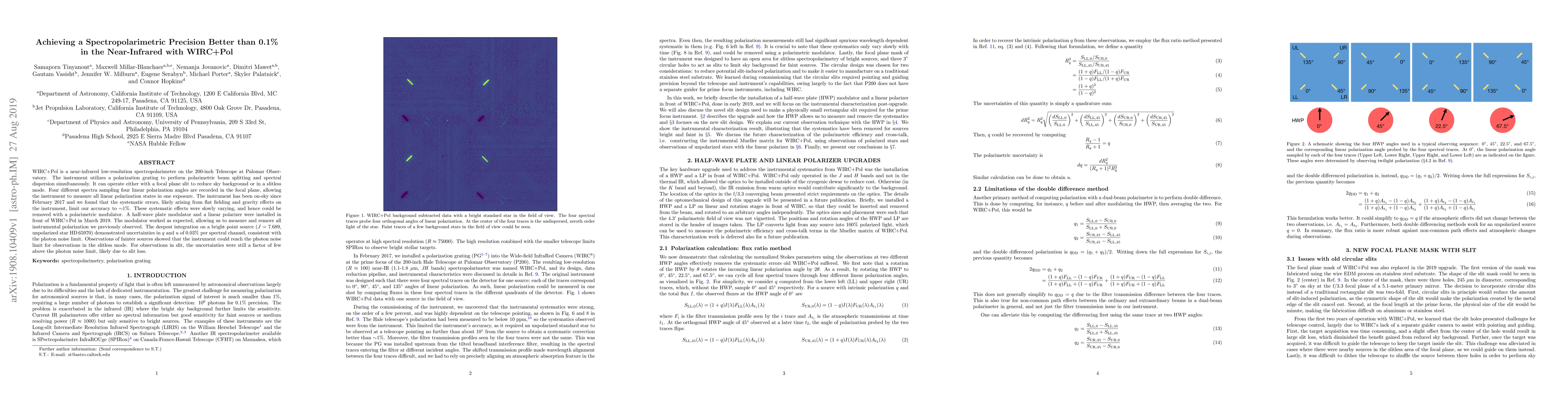 Thumbnail for Achieving a Spectropolarimetric Precision Better than 0.1% in the
  Near-Infrared with WIRC+Pol