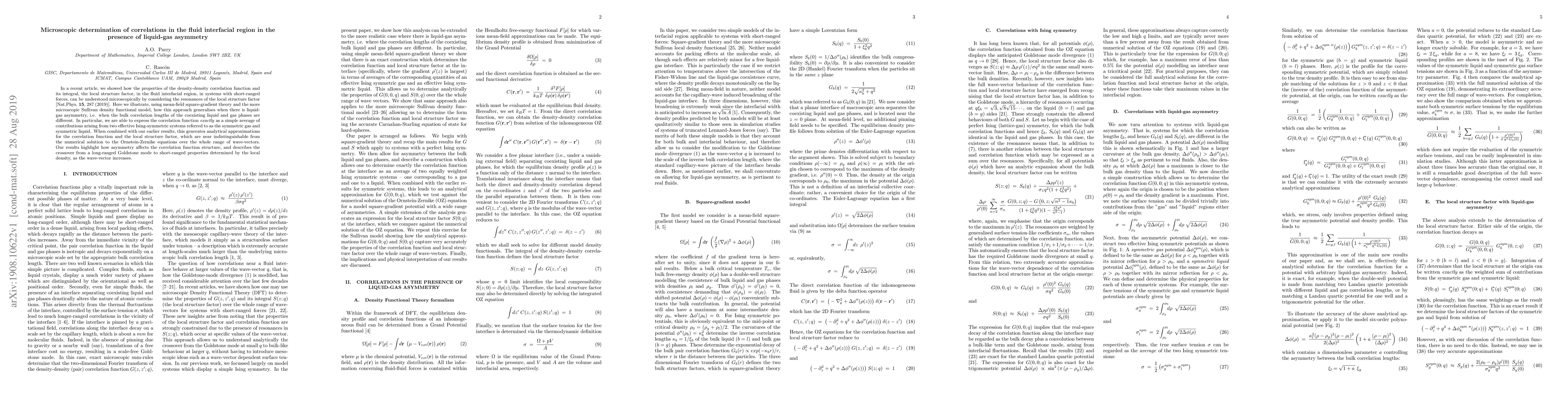 Thumbnail for Microscopic determination of correlations in the fluid interfacial
  region in the presence of liquid-gas asymmetry