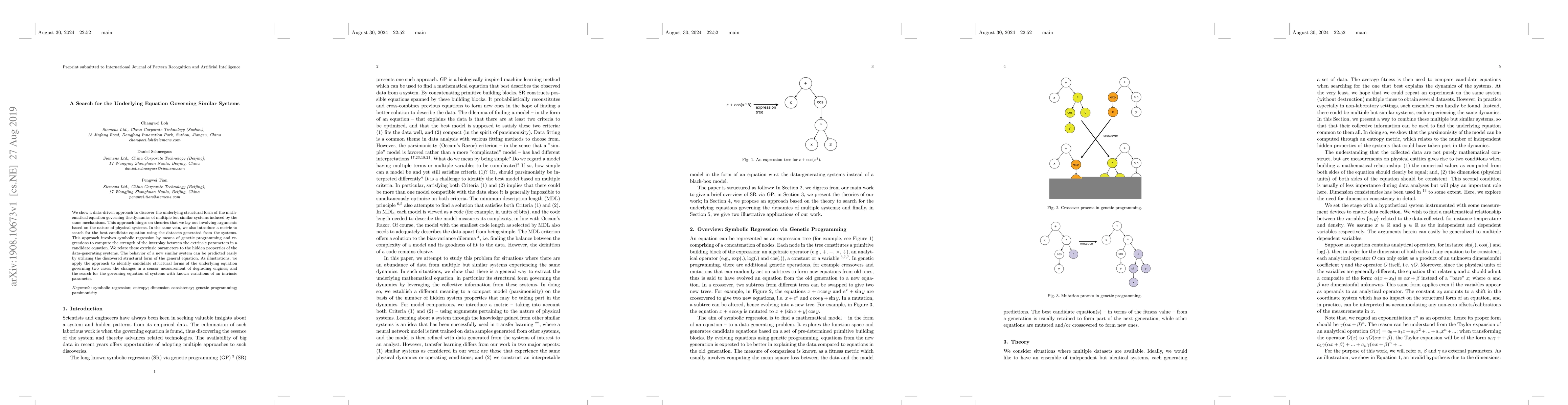 Thumbnail for A Search for the Underlying Equation Governing Similar Systems