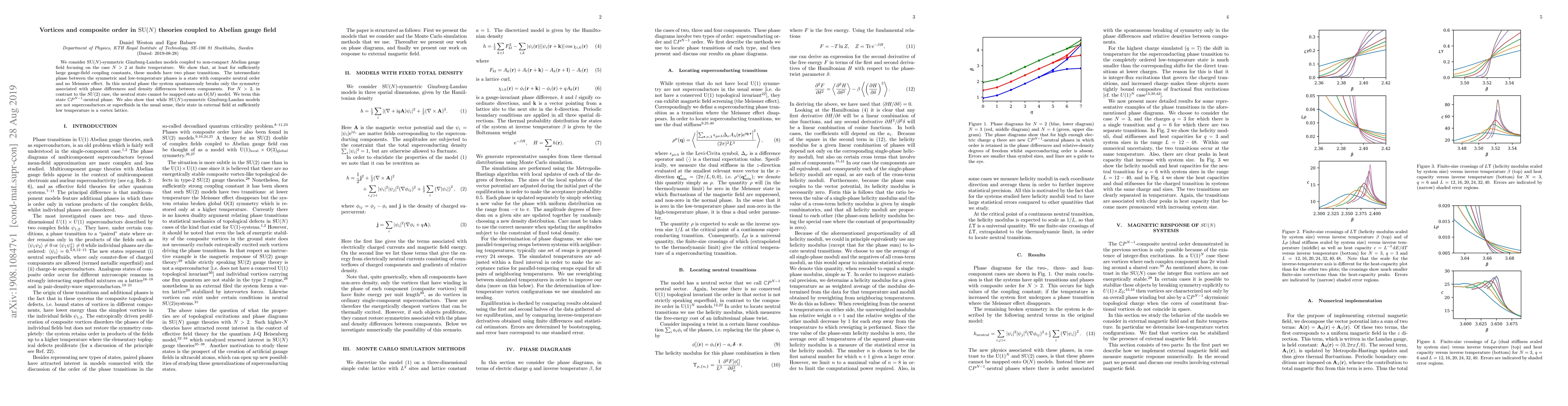 Thumbnail for Vortices and composite order in $\mathrm{SU}(N)$ theories coupled to
  Abelian gauge field