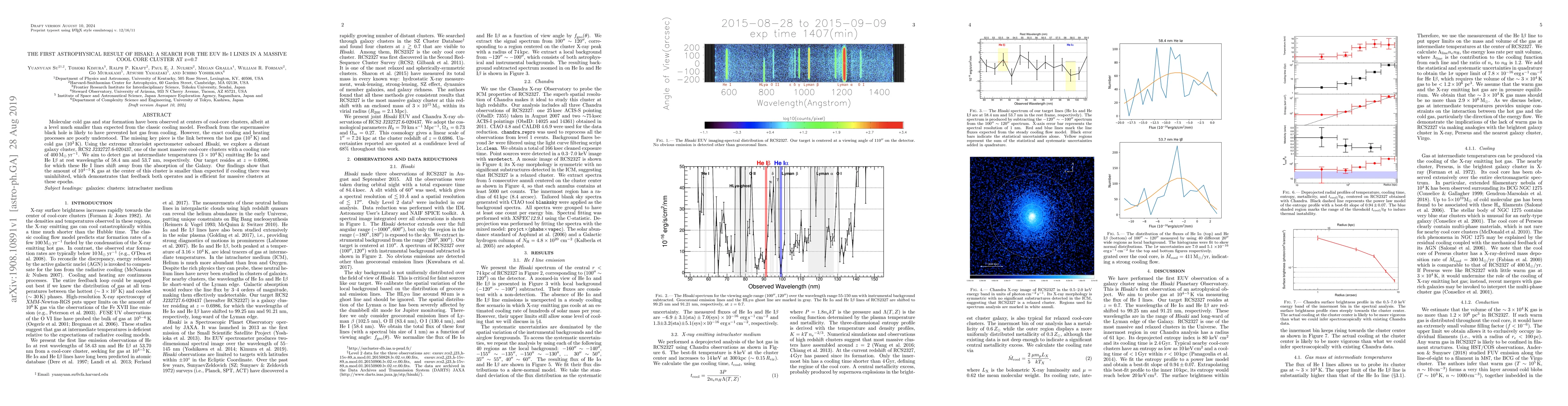 Thumbnail for The first astrophysical result of HISAKI: a search for the EUV He I
  lines a massive cool core cluster at z=0.7