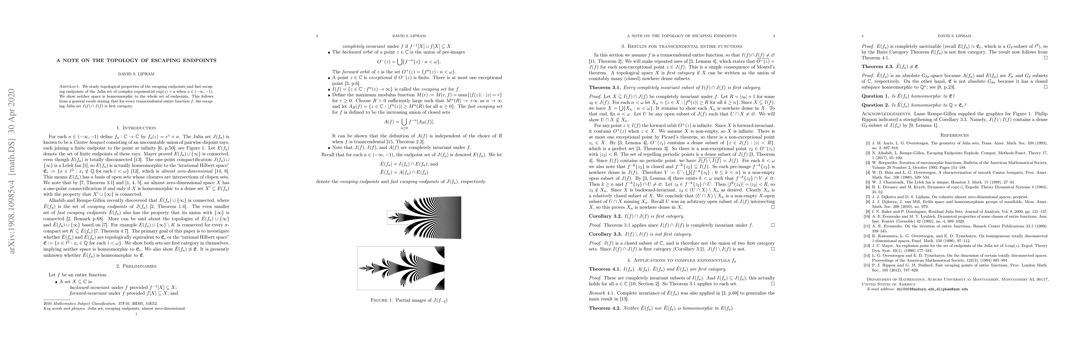 Thumbnail for A note on the topology of escaping endpoints