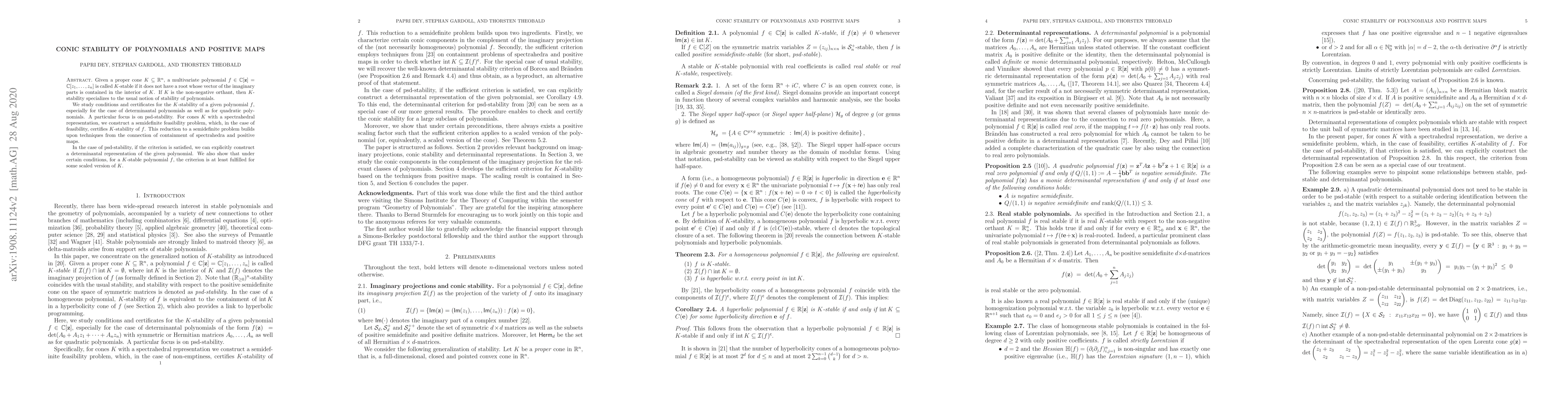 Thumbnail for Conic stability of polynomials and positive maps