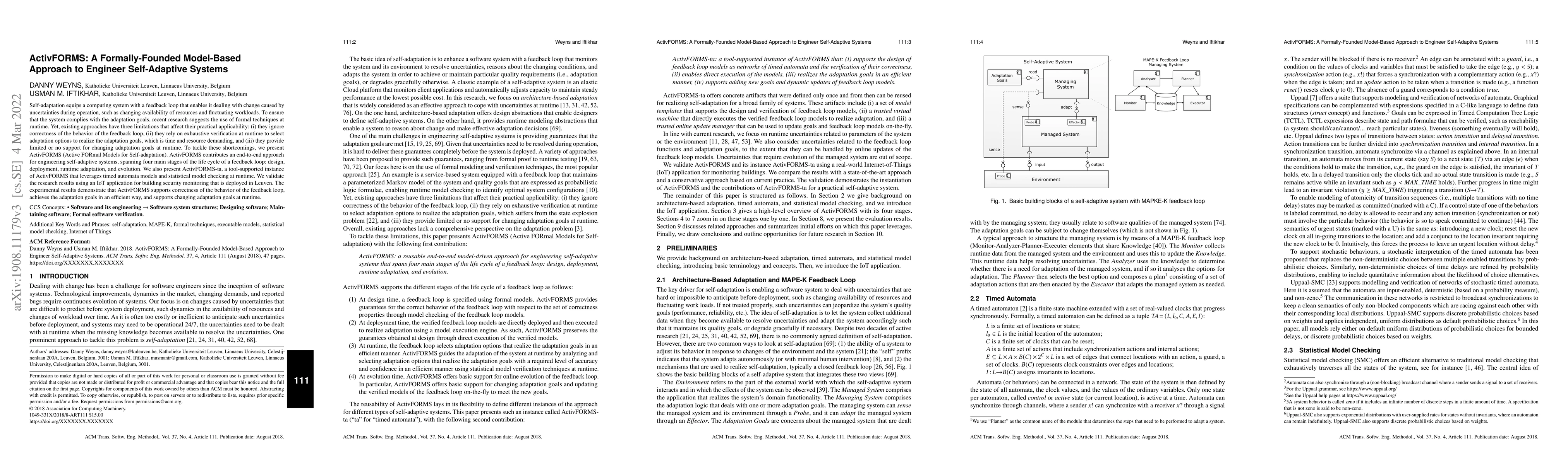 Thumbnail for ActivFORMS: A Formally-Founded Model-Based Approach to Engineer
  Self-Adaptive Systems