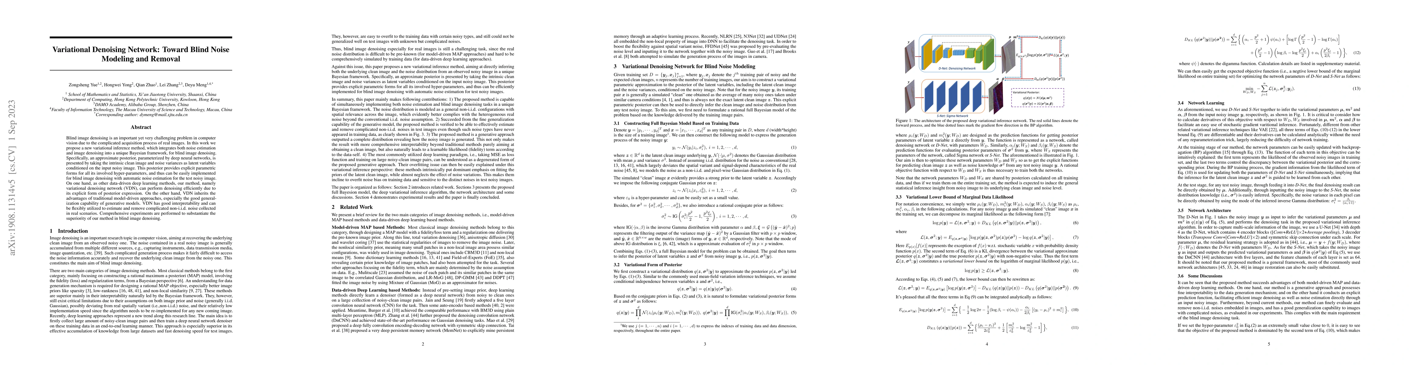 Thumbnail for Variational Denoising Network: Toward Blind Noise Modeling and Removal
