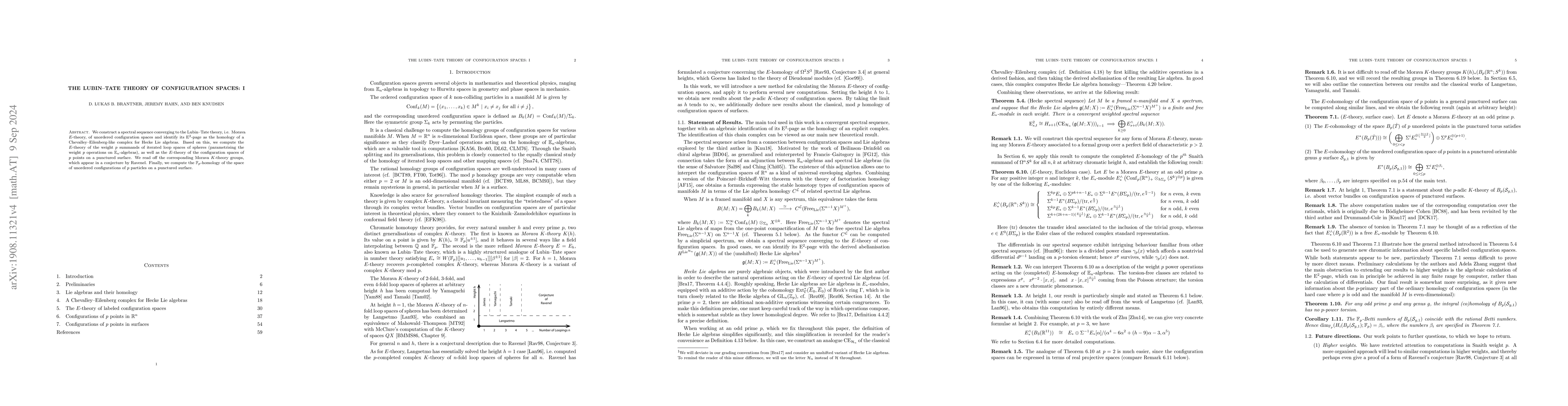 Thumbnail for The Lubin-Tate Theory of Configuration Spaces: I