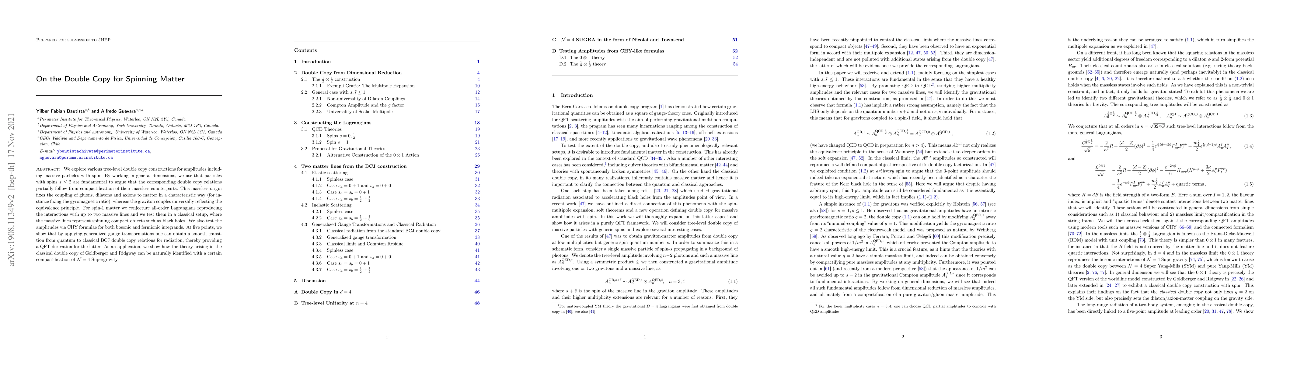 Thumbnail for On the Double Copy for Spinning Matter