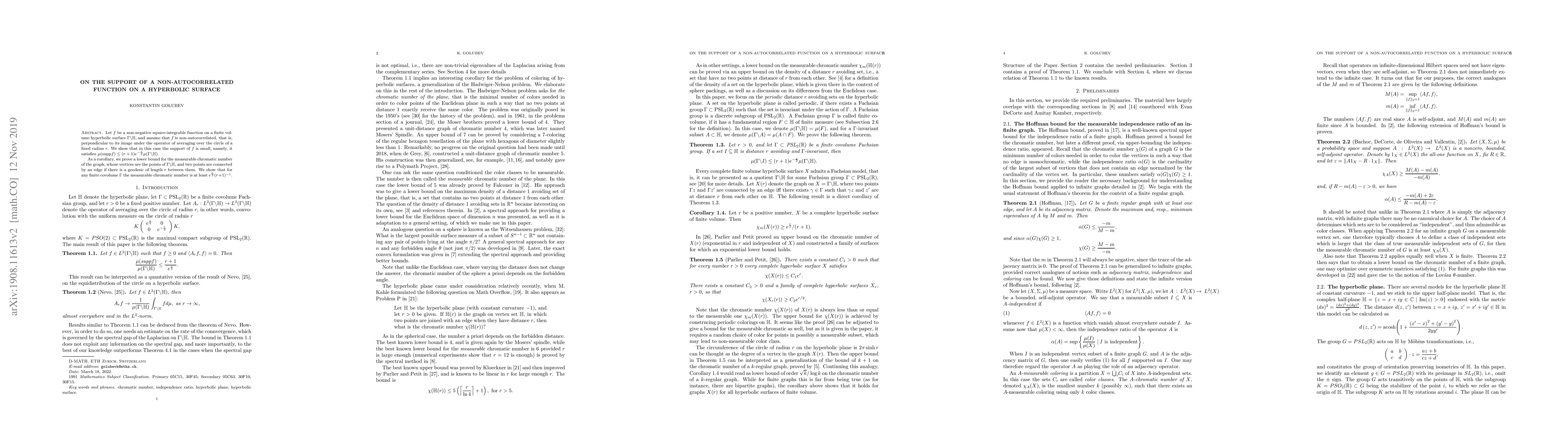 Thumbnail for On the support of a non-autocorrelated function on a hyperbolic surface