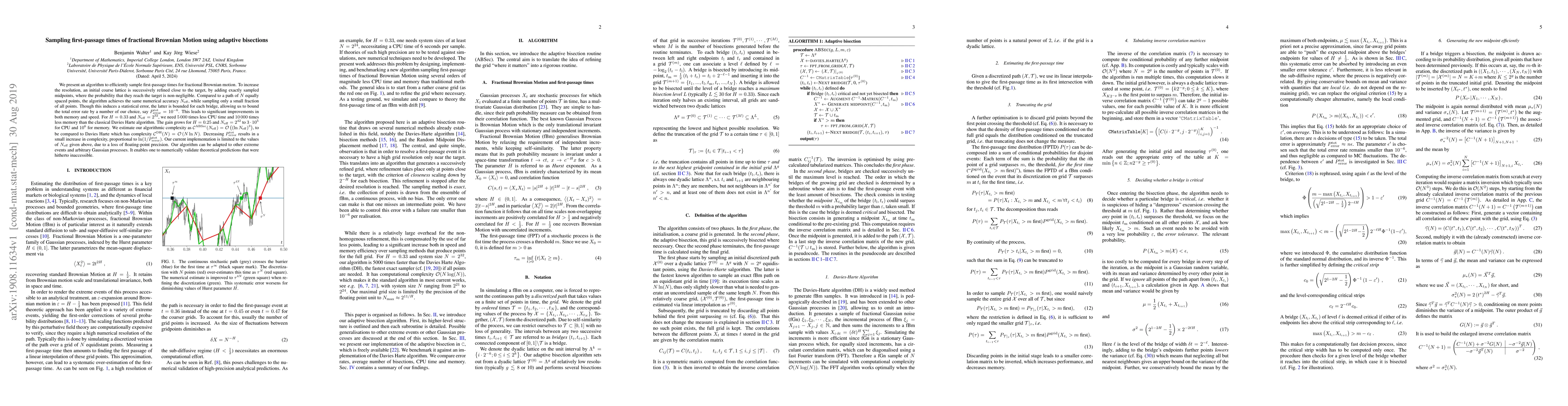 Thumbnail for Sampling first-passage times of fractional Brownian Motion using
  adaptive bisections