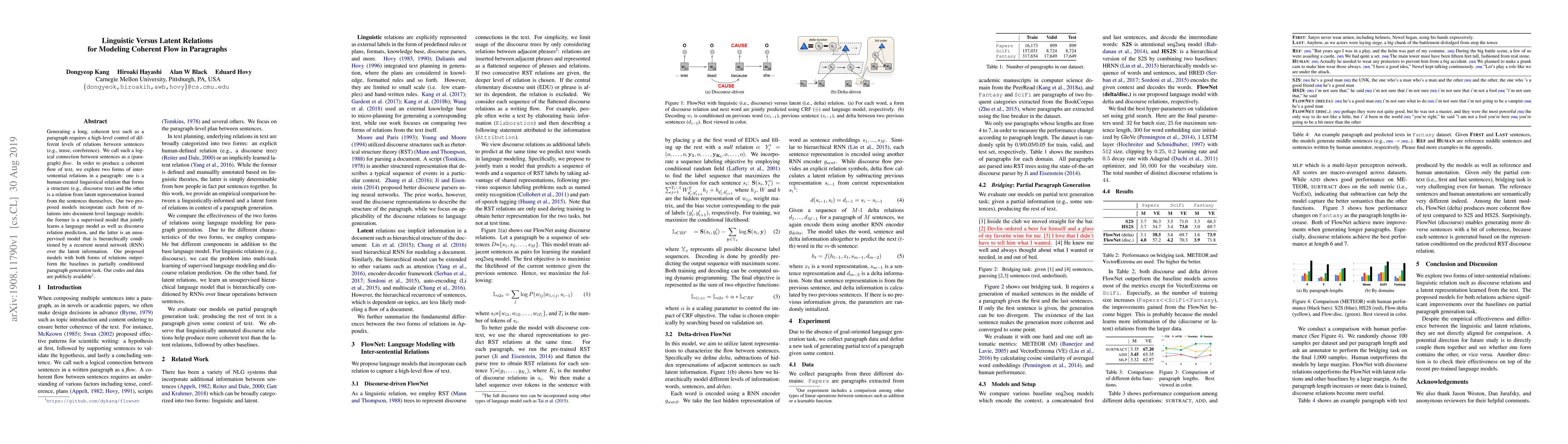 Thumbnail for Linguistic Versus Latent Relations for Modeling Coherent Flow in
  Paragraphs
