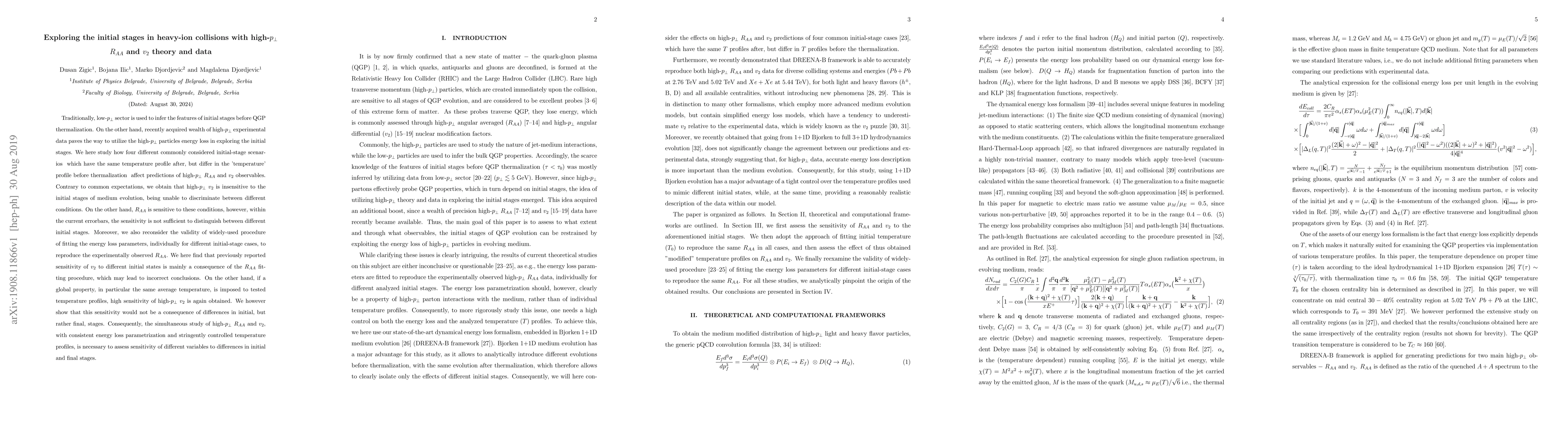 Thumbnail for Exploring the initial stages in heavy-ion collisions with high-pT RAA
  and v2 theory and data