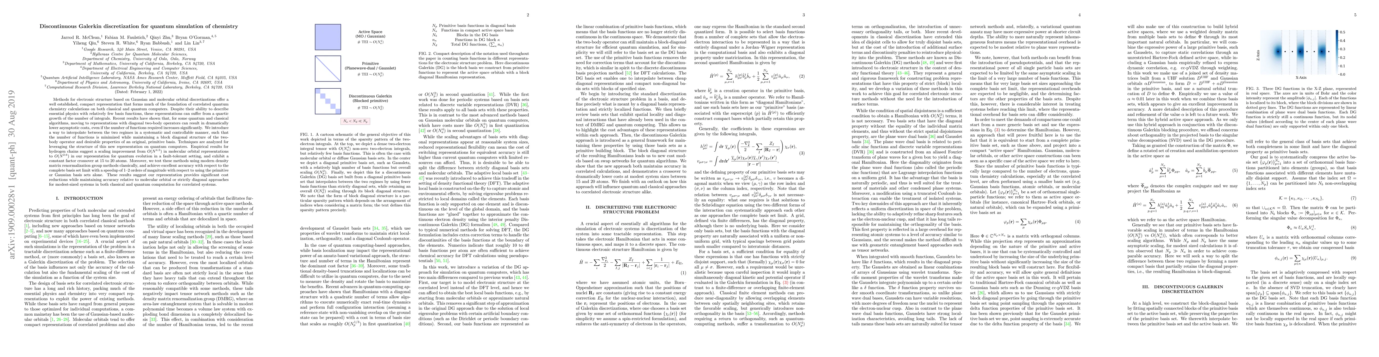 Thumbnail for Discontinuous Galerkin discretization for quantum simulation of
  chemistry