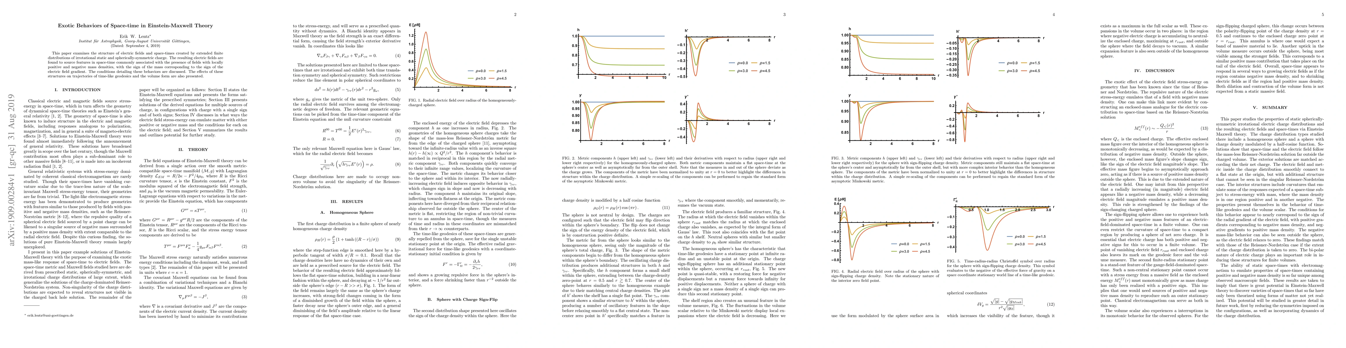 Thumbnail for Exotic Behaviors of Space-time in Einstein-Maxwell Theory