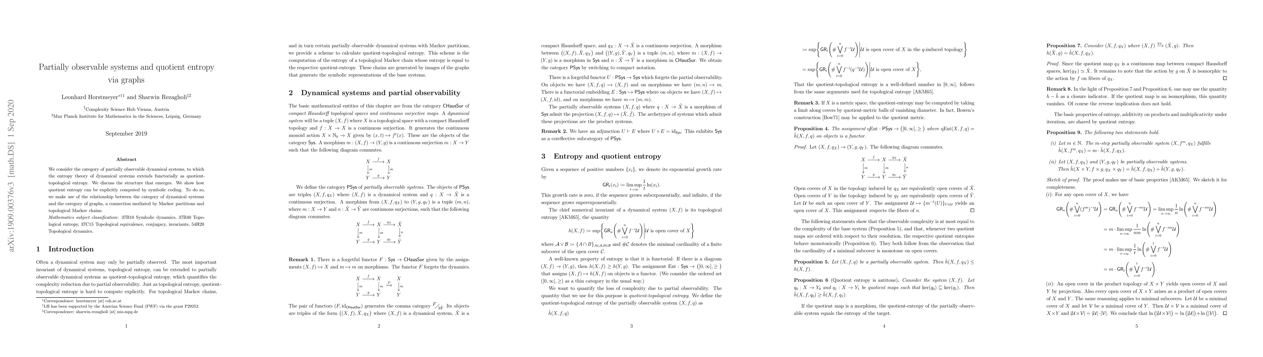 Thumbnail for Partially observable systems and quotient entropy via graphs