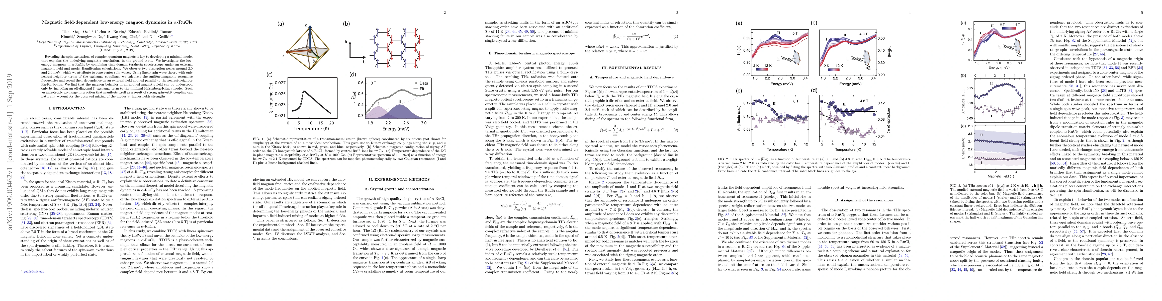 Thumbnail for Magnetic field-dependent low-energy magnon dynamics in $\alpha$-RuCl3