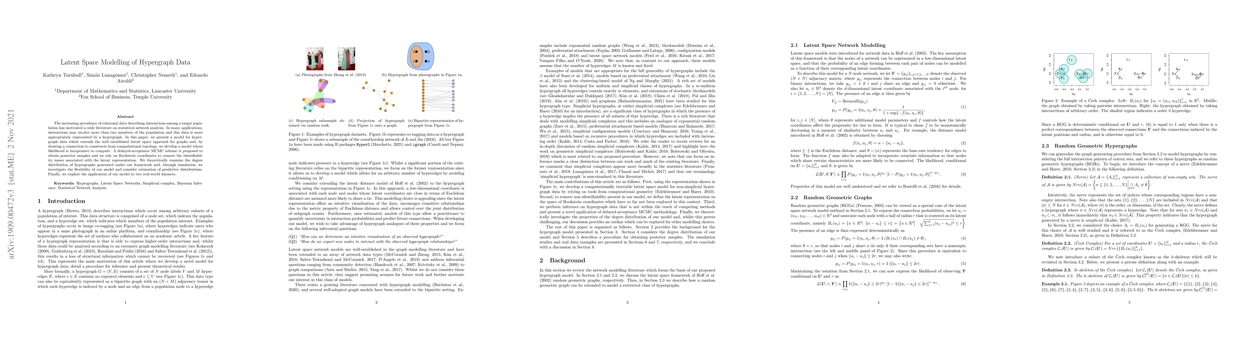 Thumbnail for Latent Space Modelling of Hypergraph Data