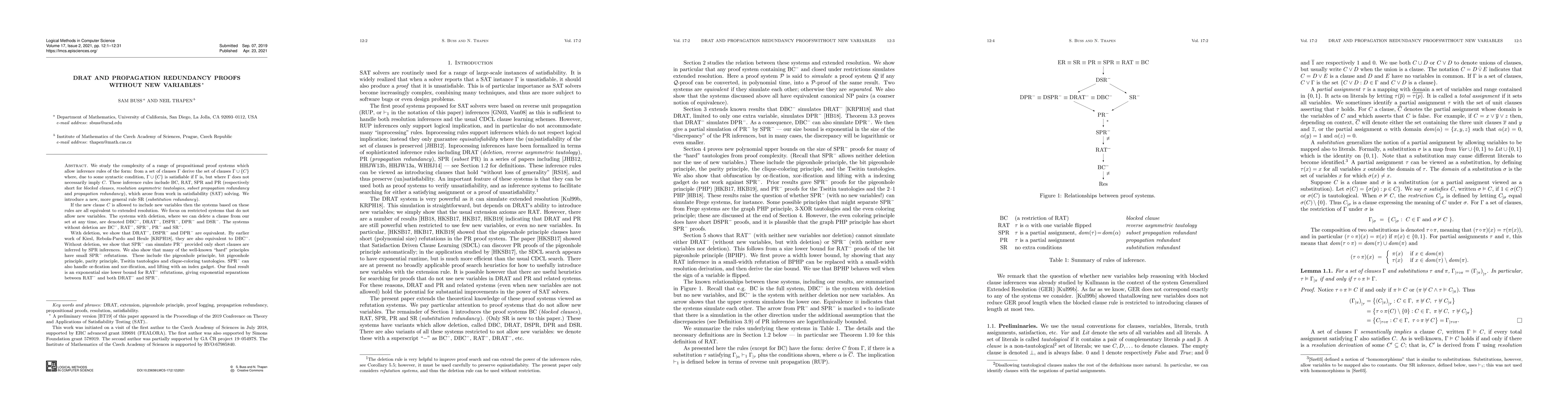 Thumbnail for DRAT and Propagation Redundancy Proofs Without New Variables
