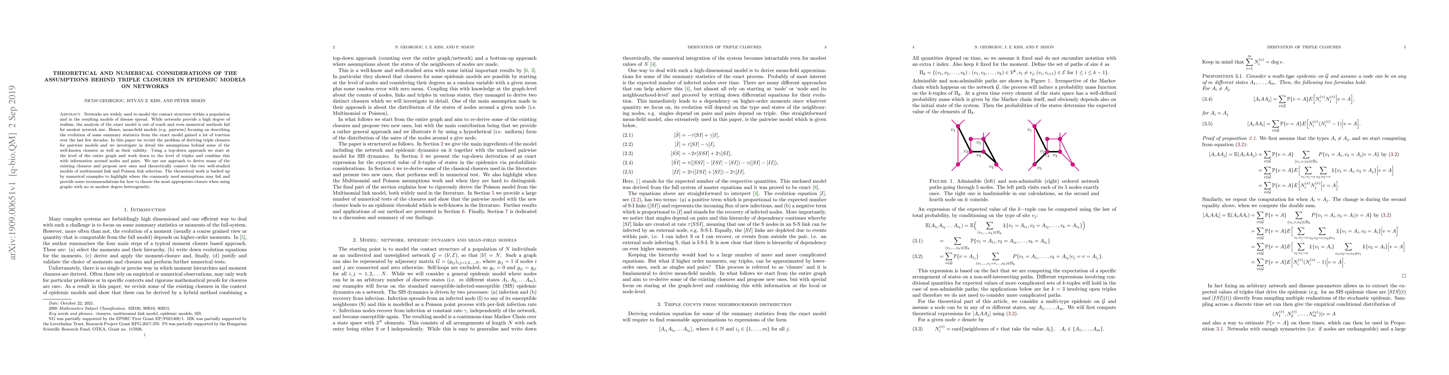 Thumbnail for Theoretical and numerical considerations of the assumptions behind
  triple closures in epidemic models on networks