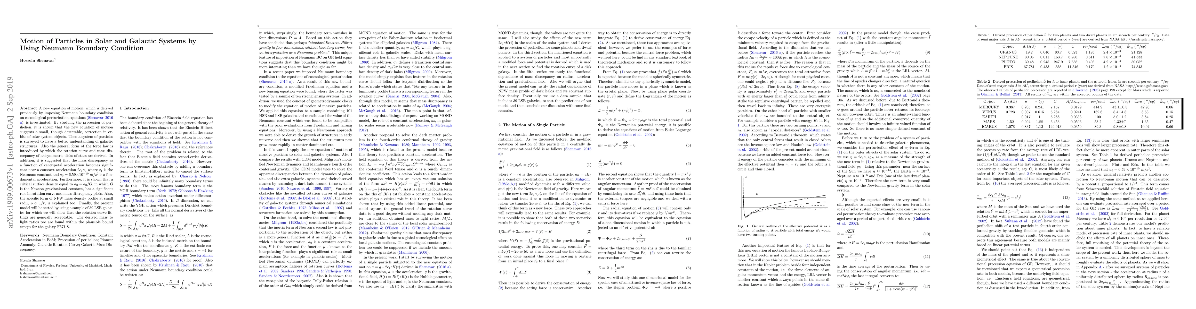 Thumbnail for Motion of Particles in Solar and Galactic Systems by Using Neumann
  Boundary Condition