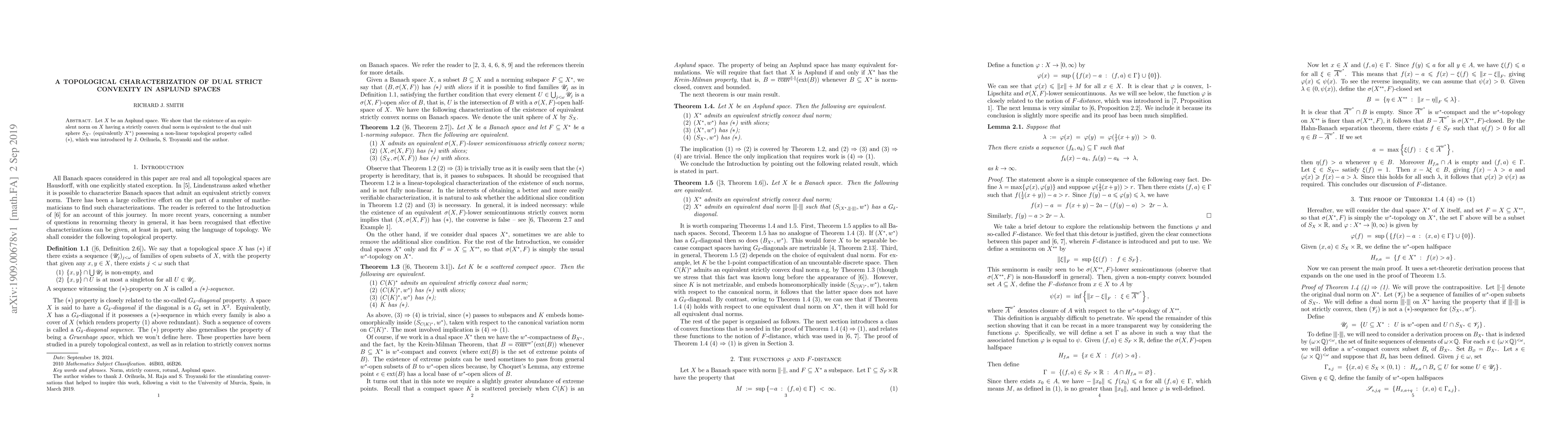 Thumbnail for A topological characterization of dual strict convexity in Asplund
  spaces