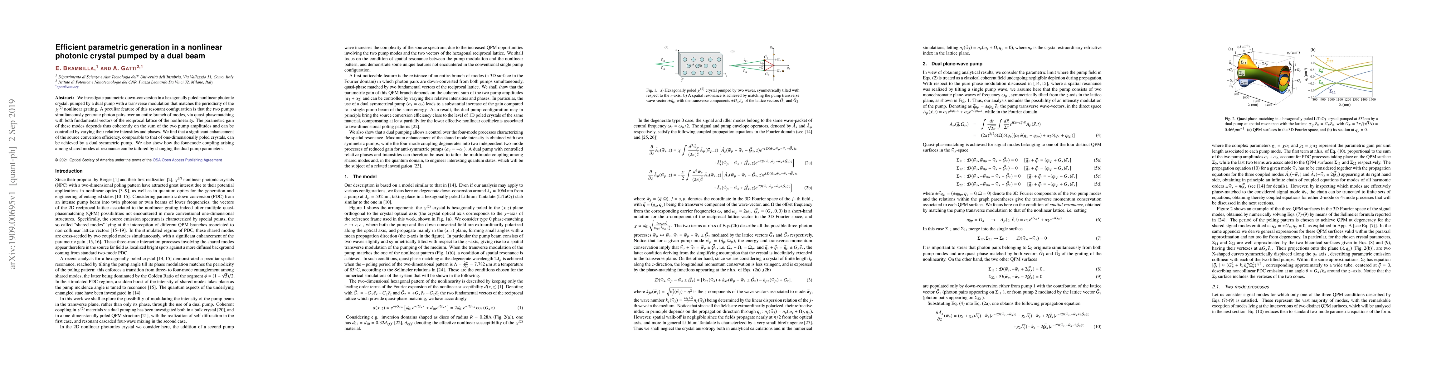 Thumbnail for Efficient parametric generation in a nonlinear photonic crystal pumped
  by a dual beam